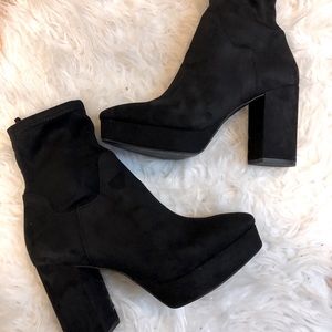 Vegan Suede Heel Booties